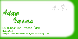 adam vasas business card